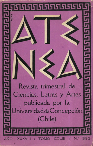 Atenea N° 393 Universidad Concepción / 1961