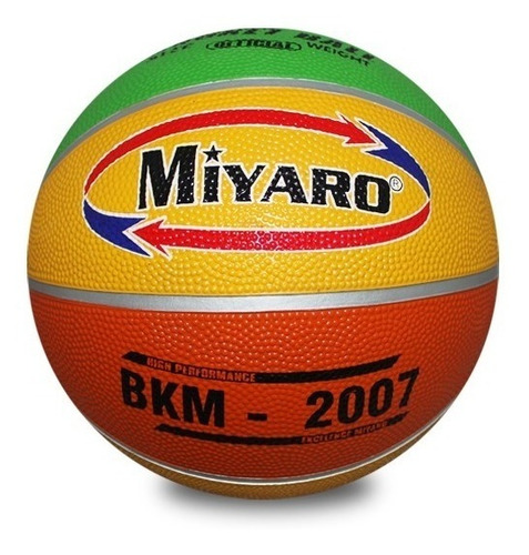 Imagen 5 de 9 de Balón Básquetbol Multicolor Bkm-2007 Hule No. 7 Miyaro