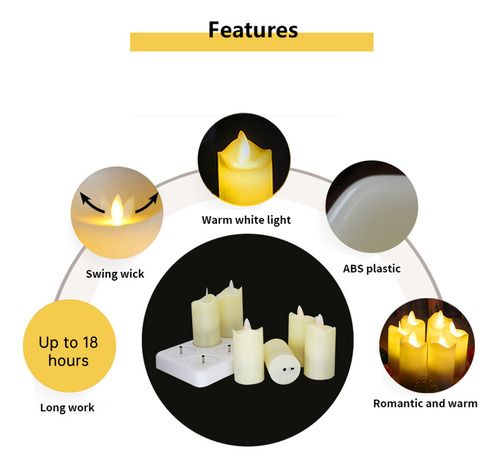 Paquete De Lámparas De Mesa, Velas Sin Llama Que Parpadean.