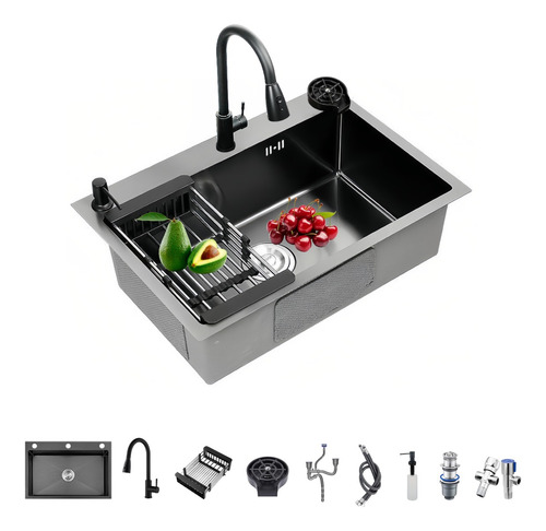 Fregadero De Cocina 304 Acero Inoxidable 6845 Grifo Incluido