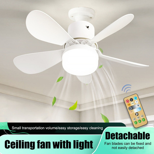 1 Foco Ventilador Lampara Abanico Soquet Blanco Control