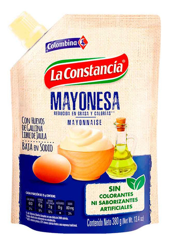 Salsa Mayonesa Bolsa 380g Constancia Cj 1 - g a $27