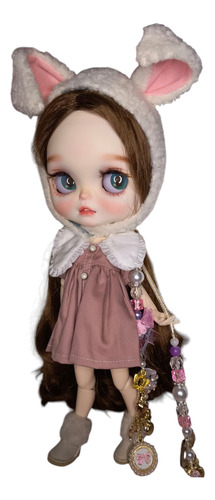 Muñeca Blythe Round Face Bunny Articulada 30cm Nueva (Usado)