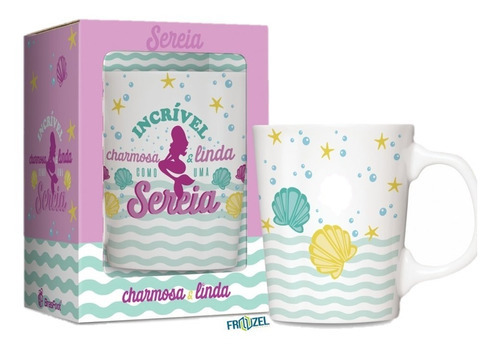 Caneca Porcelana Premium - Sereia - Brasfoot