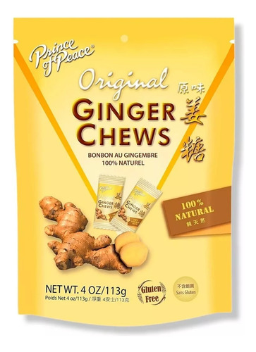 Una Bolsa Ginger Chews Caramelo Jengibre Net 4 Oz / 113g