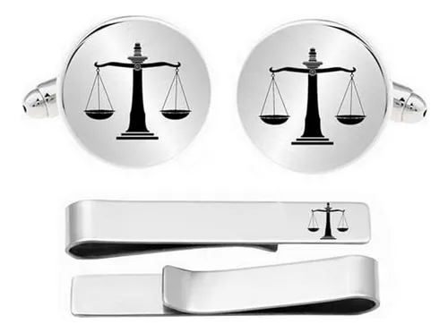 Gemelos Con Balanza De Justicia, Regalo Para Abogados Y Juec