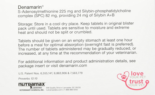 Nutramax Denamarin Tablets For Cats And Dogs