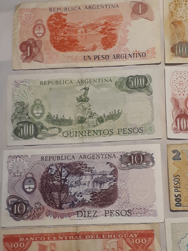 Billetes Antiguos Argentina Belgica Uruguay Lote X 9 Oferta!