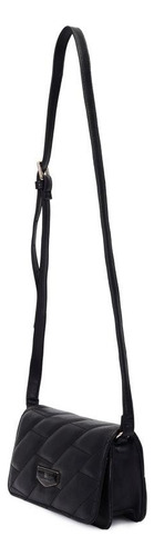 Bolsa Transversal Pequena Matelasse - Wj Acessórios (045961) Preto Matelassê Ouro Preto