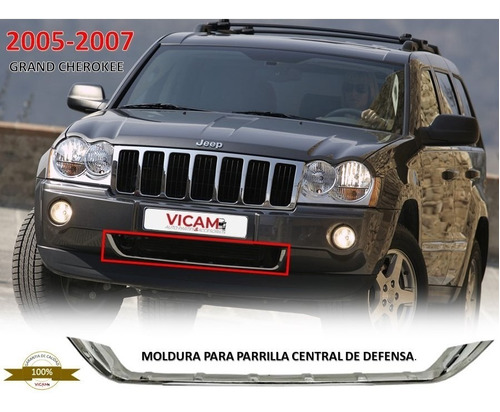 Moldura Para Parrilla Central Jeep Grand Cherokee 2005-2007.