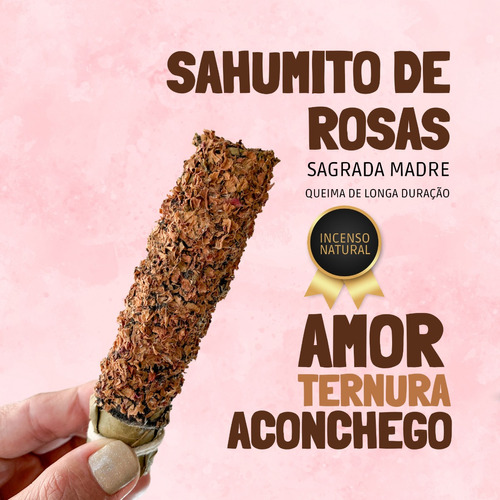 Incenso Sagrada Madre - Sahumitos (bastão) - 2 Horas Duração Fragrância Rosa