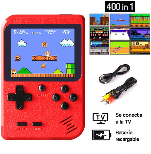 Imagen 2 de 10 de Mini Consola Retro Portatil Tipo Game Boy 400 Game + Control