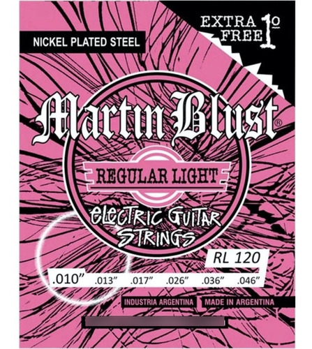 Martin Blust Rl120 Encordado .010 Para Guitarra Eléctrica