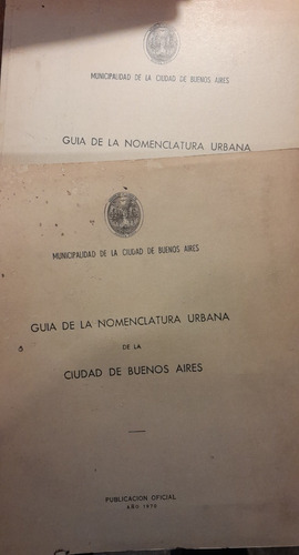 Guia Nomenclatura Urbana Ciudad De Bs As 2 Tomos 1970 C4