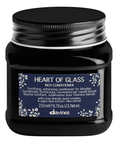 Heart Of Glass Rich Conditioner Azul Índigo Davines 250 Ml