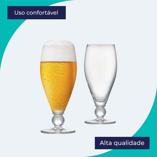 Taça de Cristal Futebol para Cerveja 395ml, Ruvolo