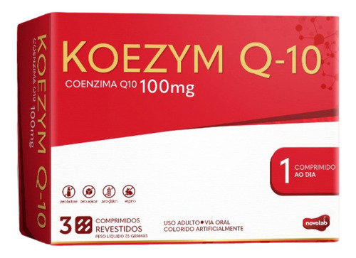 Coenzima Q10 Novolab 100mg Comprimidos - Sem Glúten E Vegano