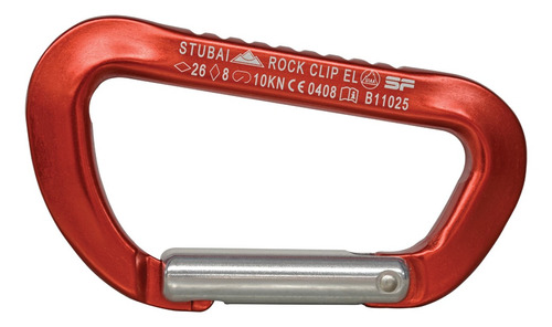 Mosqueton Tipo D Rock Clip Sin Seguro Rojo Gm-88