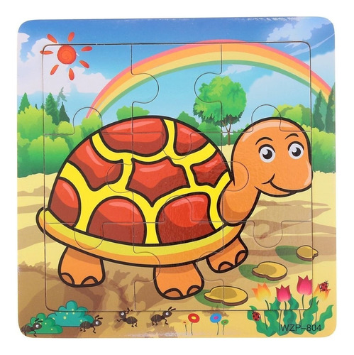 Rompecabezas Puzzle Madera Tortuga Animales Niños Original