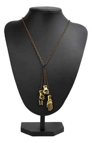 Collar Largo Metálico Con Dijes Varios Modelos - Pack X 12 U
