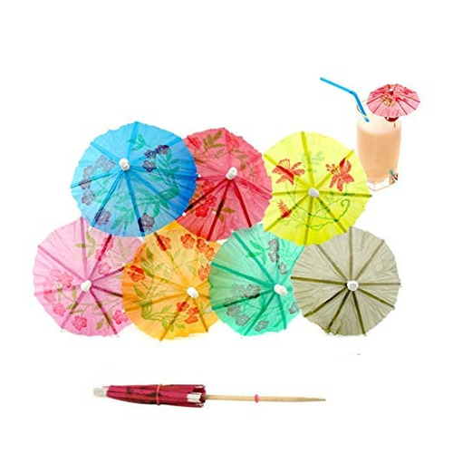 144 Pc Coctel Colorido Papel Paraguas Selecciones - 4 Pulgad