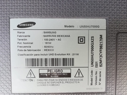 Imagen 2 de 2 de Fuente De Poder O Power Samsung Un50hu7000g Un50hu7000gxug