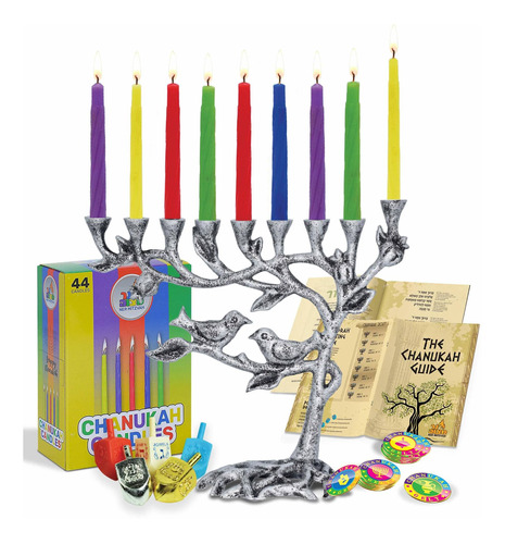 Árbol De La Vida Menorah Set Para Hanukkah  Vela Antig...