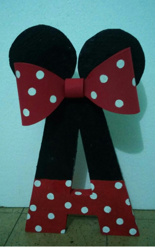 Letras Decorada. Minnie Mickey. Carteles Centro De Mesa