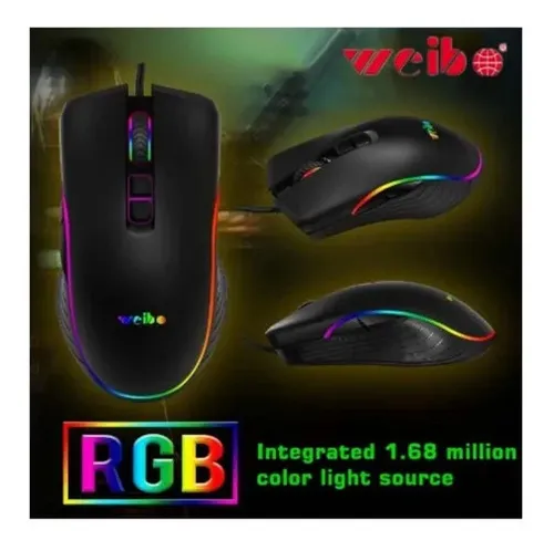 Mouse Gamer 7 Botones Con Luces Led Weibo S320