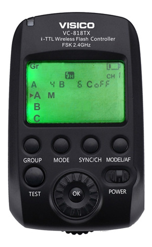 Imagen 4 de 7 de Emisor Radio Ttl Hss P/ Flash Visico Vc-818tx Canon O Nikon