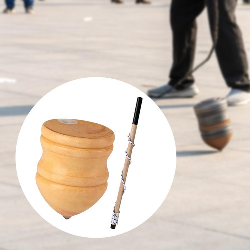 V Trompos De Madera Clásicos Sin Pintar, Peonzas 10 Pulgadas