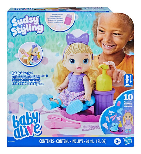 Boneca Baby Alive Sudsy Styling Cabelos Loiros Hasbro