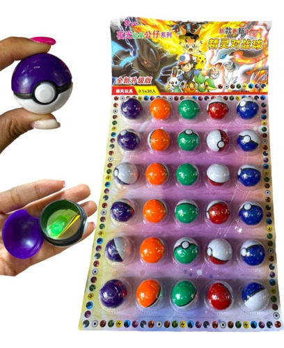 30 Mini Pokebolas + Pokemon Con Pikachu Souvenir Regaleria