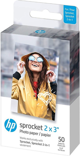 Imagen 1 de 9 de 50 Hojas Papel Fotografico Adhesivo Hp Sprocket 5x7,6 Cm