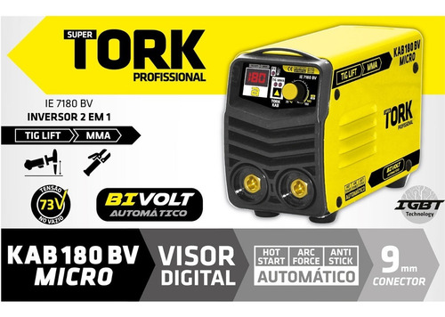 Imagem 5 de 6 de Inversora Solda Kab 180 Bivolt + 2 Esquadros Magnéticos 12kg