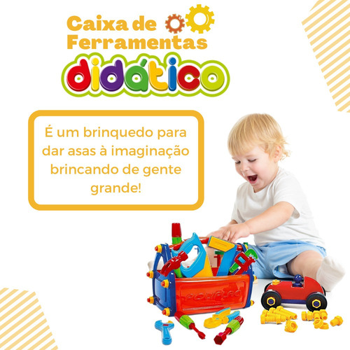 Imagem 6 de 7 de Brinquedo Infantil Maleta Com Ferramentas Poliplac