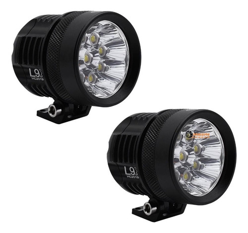 2 Exploradora Rompe Niebla 9 Led Cree L9x Moto/carro 20000lm