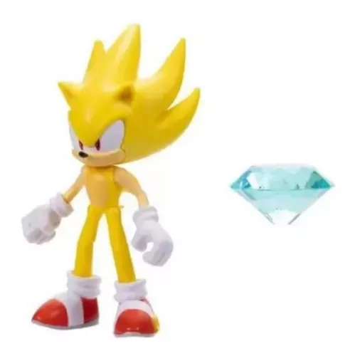 Boneco Sonic Amarelo Action Figure Personagem Articulado