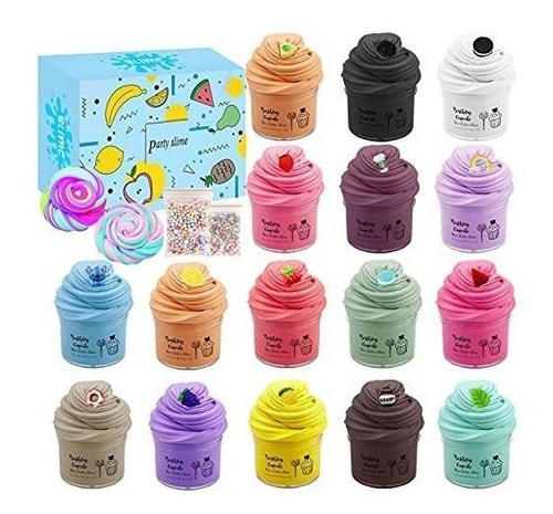 Paquete De 16 Slimes Diseño Cupcakes De Colores Para Niños