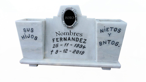 Imagen 1 de 4 de Floreros Con Placa Funerarios En Mármol Blanco