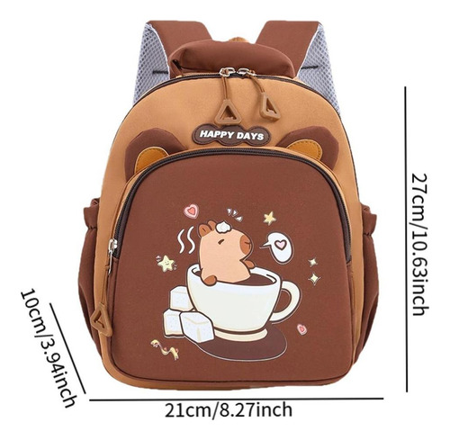 Mochila Capibara Jardin Carpincho Capybara Importada Marrón Modelo 2
