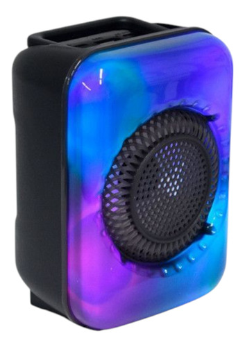 Mini Bocina Inalámbrica Con Luz De Llama Negro