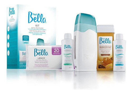 Kit Depilação Cera Roll-on Depil Bella + 4 Roll-on Negra