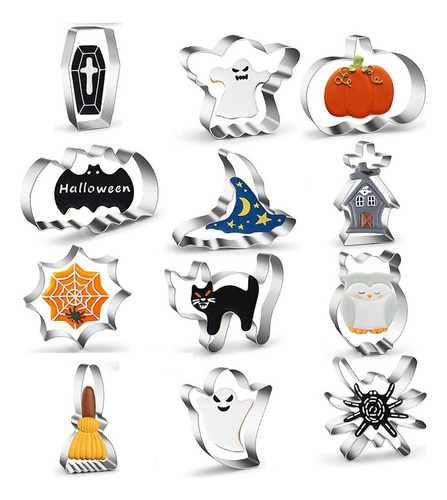 U 12 Set Moldes De Galletas De Halloween De Acero Inoxidable