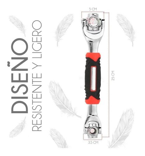 Imagen 6 de 9 de Llave De Tuercas Multiuso 48 En 1 Con Giro De 360°con Caja