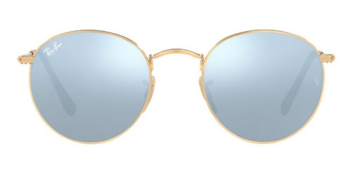 Lentes De Sol Round Metal Plateado Flash Ray-ban