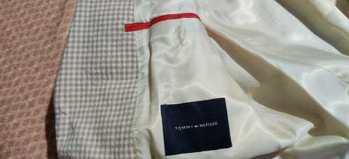 Saco Blazer Tommy Hilfiger Cuadros - Talla 40 R Beige 40r (Usado)