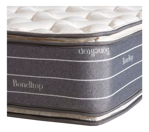Imagen 2 de 3 de Colchón Queen de resortes La Cardeuse Bonelltop gris - 160cm x 200cm x 31cm con doble pillow top