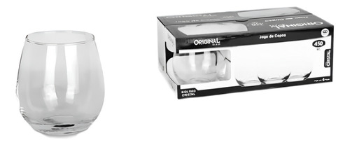 Jogo De 6 Unidades Copo Vidro Redondo 450ml Cristal Gl7503 Cor Transparente