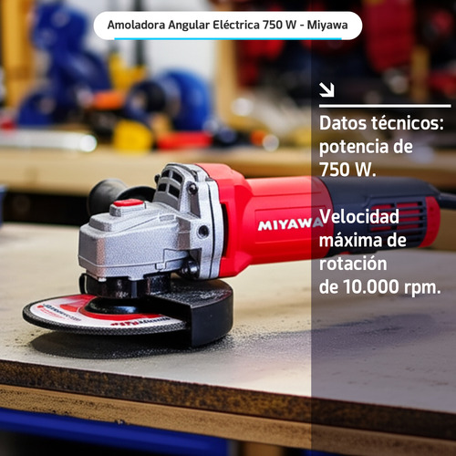 Amoladora Angular Herramienta Eléctrica 750w 4,5 Pulgadas Naranja Y Negro 50hz